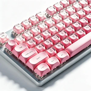 EWEADN Jelly Keycaps, PBT MOA Profile, Cute Custom Round Key Caps-Pink EWEADN Jelly Keycaps, PBT MOA Profile, Cute Custom Round Key Caps-Pink