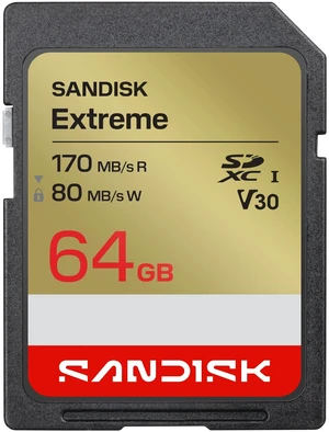 SANDISK 64GB Extreme SD Memory Card, Up to 170MB/s Read Speeds, UHS-I SANDISK 64GB Extreme SD Memory Card, Up to 170MB/s Read Speeds, UHS-I