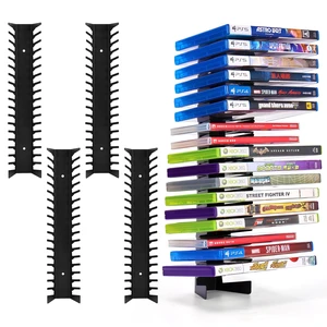 EZFXHD WTER 4 Pack Video Game Case Storage Wall Mount - Holds Up to 72 Disc Boxes,Metal Wall Mounted Game Case Holder for PS,DVD,Xbox Game Organizer EZFXHD WTER 4 Pack Video Game Case Storage Wall Mount - Holds Up to 72 Disc Boxes,Metal Wall Mounted Game Case Holder for PS,DVD,Xbox Game Organizer