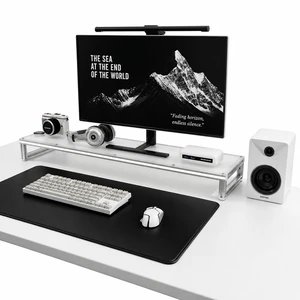 LED Lighted Monitor Stand Riser, Aluminum Alloy Frame with Frosted Acrylic Top, Under-Desk Storage Organizer for Small Parts, Minimalist Desktop Stand for Home & Gaming Setup (15.8 in / 400 mm) LED Lighted Monitor Stand Riser, Aluminum Alloy Frame with Frosted Acrylic Top, Under-Desk Storage Organizer for Small Parts, Minimalist Desktop Stand for Home & Gaming Setup (15.8 in / 400 mm)