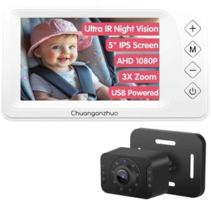 S100P Baby Car Camera with Ultra Night Vision, 5'' HD 1080P IPS Baby Car Monitor with 3X Zoom, Backseat/Carseat/Rear Seat Camera USB, Easy No-Damage Install, Safety for Infants and Pets (5 inch White) S100P Baby Car Camera with Ultra Night Vision, 5'' HD 1080P IPS Baby Car Monitor with 3X Zoom, Backseat/Carseat/Rear Seat Camera USB, Easy No-Damage Install, Safety for Infants and Pets (5 inch White)
