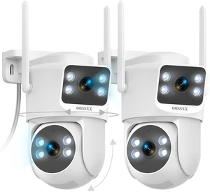 OOSSXX 4MP Dual Lens WiFi Security Camera System PTZ Surveillance, 2 Pack OOSSXX 4MP Dual Lens WiFi Security Camera System PTZ Surveillance, 2 Pack