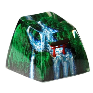 GIKZO Red Torii Gate Japanese Shrine with Summer Waterfall Artisan Keycap, 1U ESC, R1 SA Profile, Custom Handmade Resin Key Cap for Cherry MX Mechanical Keyboard, Gift for Japan Lover GIKZO Red Torii Gate Japanese Shrine with Summer Waterfall Artisan Keycap, 1U ESC, R1 SA Profile, Custom Handmade Resin Key Cap for Cherry MX Mechanical Keyboard, Gift for Japan Lover