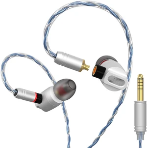 GUAEIMO G4M4A1L HiFi IEMs, Wired in-Ear Monitors with Detachable MMCX Cable, Professional Audiophile Earbuds, Aluminum Shell & 4-Strand Silver-Plated Cable, 4.4mm No Mic Matte Silver GUAEIMO G4M4A1L HiFi IEMs, Wired in-Ear Monitors with Detachable MMCX Cable, Professional Audiophile Earbuds, Aluminum Shell & 4-Strand Silver-Plated Cable, 4.4mm No Mic Matte Silver