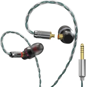 GUAEIMO G4M4D2G HiFi IEMs, Wired in-Ear Monitors with Detachable MMCX Cable, Professional Audiophile Earbuds, Aluminum Shell & 4-Strand Silver-Plated Cable, 4.4mm No Mic Metallic Blac GUAEIMO G4M4D2G HiFi IEMs, Wired in-Ear Monitors with Detachable MMCX Cable, Professional Audiophile Earbuds, Aluminum Shell & 4-Strand Silver-Plated Cable, 4.4mm No Mic Metallic Blac