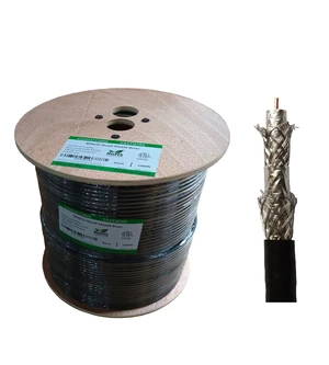 ETL Riser rated coaxial cable RG6 Quad shield CCS conductor 1000ft Black ETL Riser rated coaxial cable RG6 Quad shield CCS conductor 1000ft Black