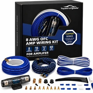 8 Gauge 100% OFC Complete Amplifier Installation Wire Kit for Audio System 8 Gauge 100% OFC Complete Amplifier Installation Wire Kit for Audio System