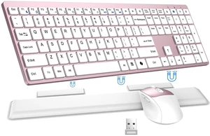 Wireless Keyboard and Mouse Combo, Full Size Silent Ultra Thin Keyboard with Magnetic Wrist Rest, Optical Mouse, 2.4G Lag-Free Cordless Mice Keyboard Set for Computer, Mac, Laptop, PC, Windows Wireless Keyboard and Mouse Combo, Full Size Silent Ultra Thin Keyboard with Magnetic Wrist Rest, Optical Mouse, 2.4G Lag-Free Cordless Mice Keyboard Set for Computer, Mac, Laptop, PC, Windows
