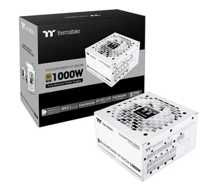 Thermaltake Toughpower GT 1000W; ATX 3.1; Native PCIe 5.1 12V-2x6; Full Modular; Flat Cables; Color Matched Connectors; Japanese Main Capacitors; 80 Plus Gold; 140mm; Snow; PS-TPT-1000FNFAGU Thermaltake Toughpower GT 1000W; ATX 3.1; Native PCIe 5.1 12V-2x6; Full Modular; Flat Cables; Color Matched Connectors; Japanese Main Capacitors; 80 Plus Gold; 140mm; Snow; PS-TPT-1000FNFAGU