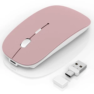 Gizdot Wireless Mouse for Laptop/MacBook Air/Pro & iPad, Mouse Jiggler Mode Bluetooth 5.2/2.4G Rechargeable Silent Click 3-Level DPI Slim Portable USB-A&C Receiver (Mouse Jiggler Mode, Rose Gol Gizdot Wireless Mouse for Laptop/MacBook Air/Pro & iPad, Mouse Jiggler Mode Bluetooth 5.2/2.4G Rechargeable Silent Click 3-Level DPI Slim Portable USB-A&C Receiver (Mouse Jiggler Mode, Rose Gol