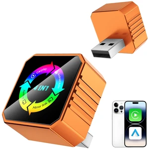 2026 4-in-1 Wireless CarPlay & Android Auto Adapter, AirPlay MirrorLink Screen Mirroring Dongle, 5.8G WiFi BT 5.3, USB/C Plug & Play for OEM Wired Cars (Orange) (Orange) 2026 4-in-1 Wireless CarPlay & Android Auto Adapter, AirPlay MirrorLink Screen Mirroring Dongle, 5.8G WiFi BT 5.3, USB/C Plug & Play for OEM Wired Cars (Orange) (Orange)