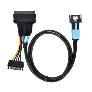 NFHK MCIO 4X Mini Cool Edge IO to U.2 SFF-8639 NVME PCIe PCI-Express Cable for Mainboard SSD NFHK MCIO 4X Mini Cool Edge IO to U.2 SFF-8639 NVME PCIe PCI-Express Cable for Mainboard SSD