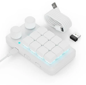 MOSHOU Macro Pad with Macropad Knob,3-Layers Custom,12 Key Macro Keypad with Wireless Receiver,Hot swappable Switch Gaming Keyboard,Programmable Keyboard RGB,Mini Shortcut Keypad (White) MOSHOU Macro Pad with Macropad Knob,3-Layers Custom,12 Key Macro Keypad with Wireless Receiver,Hot swappable Switch Gaming Keyboard,Programmable Keyboard RGB,Mini Shortcut Keypad (White)