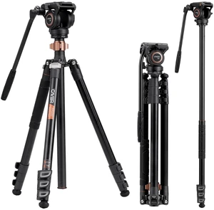 Cayer FP2450 Aluminium Video Tripod, 75" Fluid Head 4-Section for Camera Cayer FP2450 Aluminium Video Tripod, 75" Fluid Head 4-Section for Camera