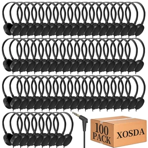 XOSDA Kids Headphones Bulk 100 Pack for Classroom School Students,Wholesale Durable Wired Headphones with 3.5mm Jack for Children Teens Gift and Adults XOSDA Kids Headphones Bulk 100 Pack for Classroom School Students,Wholesale Durable Wired Headphones with 3.5mm Jack for Children Teens Gift and Adults