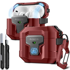MOBOSI for AirPods Pro 3 Case 2025 with Drop-Proof Lock, Red MOBOSI for AirPods Pro 3 Case 2025 with Drop-Proof Lock, Red
