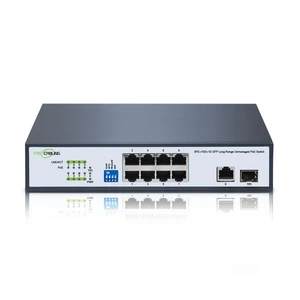 1500ft 8 Port Long Range PoE+ Switch, PoE Extension with Continuous Run of cat5e/cat6, Fast Ethernet 10/100Mbps, 30W IEEE802.3at/af 1500ft 8 Port Long Range PoE+ Switch, PoE Extension with Continuous Run of cat5e/cat6, Fast Ethernet 10/100Mbps, 30W IEEE802.3at/af