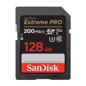 SanDisk Extreme PRO SDSDXXD-128G-GHJIN SD Card, 128 GB, SDXC Class 10, UHS-I V30, Read Up to 200 MB/s, New Package SanDisk Extreme PRO SDSDXXD-128G-GHJIN SD Card, 128 GB, SDXC Class 10, UHS-I V30, Read Up to 200 MB/s, New Package