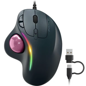 PORLEI Wired Ergonomic Trackball Mouse, 34mm Thumb Control, RGB Lighting PORLEI Wired Ergonomic Trackball Mouse, 34mm Thumb Control, RGB Lighting