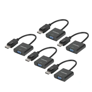 FEMORO Display Port to VGA Adapter 5-Pack 1080P@60Hz Video Converter FEMORO Display Port to VGA Adapter 5-Pack 1080P@60Hz Video Converter