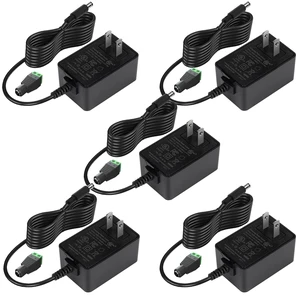 24V 1A Power Supply Adapter, UL-Listed, 100-240V AC to DC Adapter Transformer, 24 Volt 1 Amp 24W Wall Charger for LED Strip Lights, Security Camera, 5.5x2.1mm US Plug (5 Pack) 24V 1A Power Supply Adapter, UL-Listed, 100-240V AC to DC Adapter Transformer, 24 Volt 1 Amp 24W Wall Charger for LED Strip Lights, Security Camera, 5.5x2.1mm US Plug (5 Pack)