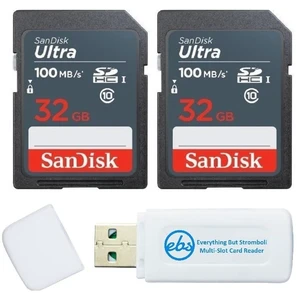 SanDisk Class 10 Memory Card 2 Pack 32GB Ultra SD Card SDSDUNR-032G-GN3IN SanDisk Class 10 Memory Card 2 Pack 32GB Ultra SD Card SDSDUNR-032G-GN3IN