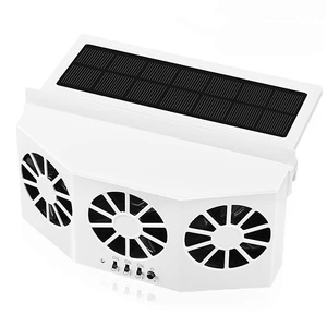 CYDZSW Car Solar Powered Window Exhaust Fan, Air Purifier, Solar Power Air Vent Radiator Fan for Backseat or Frontseat, Vehicle Ventilation Fan (White) CYDZSW Car Solar Powered Window Exhaust Fan, Air Purifier, Solar Power Air Vent Radiator Fan for Backseat or Frontseat, Vehicle Ventilation Fan (White)