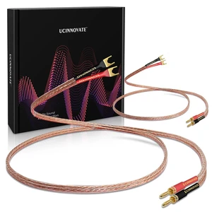 UCINNOVATE 2 Pack 2m HiFi Speaker Wire with Jumper Spade, 13AWG 6.56FT Speaker Jumper Cable Cord Bridge with Gold-Plated Banana Plugs for Audio Amp Terminal Amplifier HiFi System Home Theater UCINNOVATE 2 Pack 2m HiFi Speaker Wire with Jumper Spade, 13AWG 6.56FT Speaker Jumper Cable Cord Bridge with Gold-Plated Banana Plugs for Audio Amp Terminal Amplifier HiFi System Home Theater