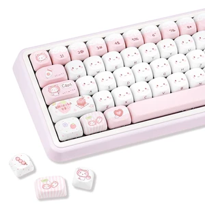 ZERRIOY 118-key PBT Pink Cat Theme Dye-Sublimation MOA Profile Keycaps ZERRIOY 118-key PBT Pink Cat Theme Dye-Sublimation MOA Profile Keycaps