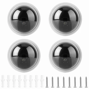 SASKATE 4pcs Dome Simulation Camera CCTV Dummy Fake Security Camera with Flashing Led Light (White) SASKATE 4pcs Dome Simulation Camera CCTV Dummy Fake Security Camera with Flashing Led Light (White)