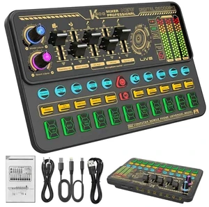 Hosabely Audio Mixer With Effects, Live Sound Card with Volume Fader, Voice Changer, Sound Effects, for Karaoke, Streaming, Recording, Podcasting Sound Board for Kids, Gift, Game, PS5 Hosabely Audio Mixer With Effects, Live Sound Card with Volume Fader, Voice Changer, Sound Effects, for Karaoke, Streaming, Recording, Podcasting Sound Board for Kids, Gift, Game, PS5