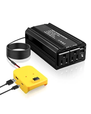 300W Portable Power Inverter Compatible with DeWalt 20V Battery 300W Portable Power Inverter Compatible with DeWalt 20V Battery