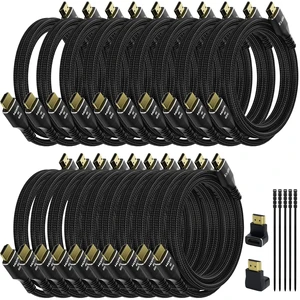 4K HDMI Cable 2 Feet (20 Pack), Ultra HD HDMI 2.0 Cable, Nylon Braided & Gold-Plated Connectors, 4K @ 60Hz, 2K ,1080P, HDCP 2.2, ARC, Bulk HDMI Cables for Laptop, Monitors, HDTV, PS5, Xbox One & More 4K HDMI Cable 2 Feet (20 Pack), Ultra HD HDMI 2.0 Cable, Nylon Braided & Gold-Plated Connectors, 4K @ 60Hz, 2K ,1080P, HDCP 2.2, ARC, Bulk HDMI Cables for Laptop, Monitors, HDTV, PS5, Xbox One & More
