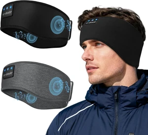 LC-dolida 2-Pack Sleep Headphones Bluetooth 5.4, Ear Warmer Headband Headphones Earphones Wireless, Ear Covers Sleep Mask for Gifts,Workout,Jogging,Yoga(Black and Grey) LC-dolida 2-Pack Sleep Headphones Bluetooth 5.4, Ear Warmer Headband Headphones Earphones Wireless, Ear Covers Sleep Mask for Gifts,Workout,Jogging,Yoga(Black and Grey)