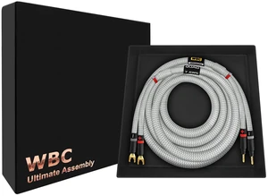 WORLDS BEST CABLES 10 Foot Ultimate - 7 AWG - Ultra-Pure OFC - Premium Audiophile HiFi Speaker Cable for Center Channel with Eminence Gold Banana (x2) & Spade (x2) Plugs & Silver Tweed Jacket WORLDS BEST CABLES 10 Foot Ultimate - 7 AWG - Ultra-Pure OFC - Premium Audiophile HiFi Speaker Cable for Center Channel with Eminence Gold Banana (x2) & Spade (x2) Plugs & Silver Tweed Jacket
