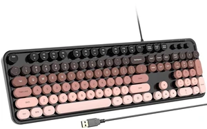 SQMD Wired Retro Keyboard, 104 Keys Full-Sized Typewriter Keyboards, Office Keyboard with Number Pad, Foldable Stands for Windows, PC, Laptop, Desktop (BlackBerry Gradient) SQMD Wired Retro Keyboard, 104 Keys Full-Sized Typewriter Keyboards, Office Keyboard with Number Pad, Foldable Stands for Windows, PC, Laptop, Desktop (BlackBerry Gradient)