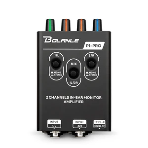 Bolanle P1-Pro 2-Channel Personal in-Ear Monitor Amplifier, Black Bolanle P1-Pro 2-Channel Personal in-Ear Monitor Amplifier, Black