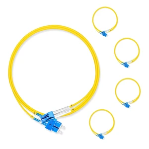 Lebrudos 5Pcs 1 Meter Fiber Optic Patch Cord SC UPC to LC UPC, Duplex Single Mode Fiber Cable Jumper OS2 G652D 9/125m, 1310nm/1550nm LSZH 3.0mm Lebrudos 5Pcs 1 Meter Fiber Optic Patch Cord SC UPC to LC UPC, Duplex Single Mode Fiber Cable Jumper OS2 G652D 9/125m, 1310nm/1550nm LSZH 3.0mm