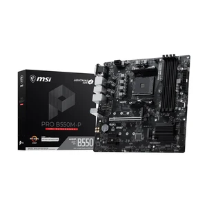 MSI PRO B550M-P Motherboard, mATX - Supports AMD Ryzen 5000/5000 G-Series, 4000 G-Series, 3000/3000 G-Series Desktop Processors, AM4 - DDR4 Memory Boost (up to 4400+ MT/s OC), PCIe 4.0 x16, M.2 Ge MSI PRO B550M-P Motherboard, mATX - Supports AMD Ryzen 5000/5000 G-Series, 4000 G-Series, 3000/3000 G-Series Desktop Processors, AM4 - DDR4 Memory Boost (up to 4400+ MT/s OC), PCIe 4.0 x16, M.2 Ge