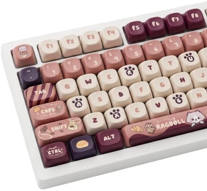 Thyrnovyn 125 Keys MOA Profile Cat Coffee Keycaps Set, PBT Dye Sublimation Cute Ragdoll Cafe Keycaps for Mechanical Keyboard, Custom for 61/64/68/75/87/96/98/100/104/108 Layouts, Cherry Mx Switches Thyrnovyn 125 Keys MOA Profile Cat Coffee Keycaps Set, PBT Dye Sublimation Cute Ragdoll Cafe Keycaps for Mechanical Keyboard, Custom for 61/64/68/75/87/96/98/100/104/108 Layouts, Cherry Mx Switches