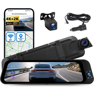 4K+2K Dual Mirror Dash Cam Front and Rear, 9.66 Inch FHD Car Camera Mirror Camera for Cars Car Camera with WiFi App Control Wide Angle Night Vision G-Sensor Loop Recording 24H Parking Monitoring 4K+2K Dual Mirror Dash Cam Front and Rear, 9.66 Inch FHD Car Camera Mirror Camera for Cars Car Camera with WiFi App Control Wide Angle Night Vision G-Sensor Loop Recording 24H Parking Monitoring