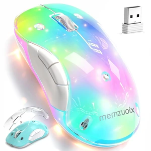 2.4G Wireless RGB Rechargeable Mouse, Transparent Computer Mouse with Detachable Magnetic DIY Cover,1400 DPI Optical Tracking, 5 Buttons, USBC Charging for Laptop PC Desktop MacBook (Blue) 2.4G Wireless RGB Rechargeable Mouse, Transparent Computer Mouse with Detachable Magnetic DIY Cover,1400 DPI Optical Tracking, 5 Buttons, USBC Charging for Laptop PC Desktop MacBook (Blue)