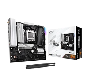 ASRock AMD B850M Pro RS WiFi 6E Socket AM5 Ryzen 9000, 8000 and 7000 Series DDR5 B850 up to 8000+ (OC) MHz 256GB Micro ATX Motherboard M.2 SATA3 6.0 Gb/s PCIe 5.0 Realtek 2.5G LAN BIOS Flashback ASRock AMD B850M Pro RS WiFi 6E Socket AM5 Ryzen 9000, 8000 and 7000 Series DDR5 B850 up to 8000+ (OC) MHz 256GB Micro ATX Motherboard M.2 SATA3 6.0 Gb/s PCIe 5.0 Realtek 2.5G LAN BIOS Flashback