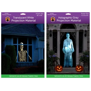 Holographic Rear Projection Screen with Mounting Hardware for Projecting Halloween Videos (5'x9' & 40"x60") Holographic Rear Projection Screen with Mounting Hardware for Projecting Halloween Videos (5'x9' & 40"x60")