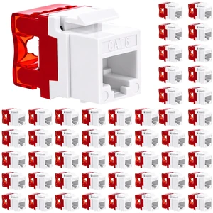 Tellegloww 50 Pack 180 Degree Rj45 Cat6 Keystone Jacks Tellegloww 50 Pack 180 Degree Rj45 Cat6 Keystone Jacks