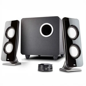Cyber Acoustics CA-3610 2.1 Multimedia Speaker System with Subwoofer, 62 Watts Peak Power, Strong Bass, Perfect for Music, Movies, and Games Cyber Acoustics CA-3610 2.1 Multimedia Speaker System with Subwoofer, 62 Watts Peak Power, Strong Bass, Perfect for Music, Movies, and Games