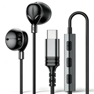 Cyberix USB C Wired Earbuds for Samsung Galaxy with Mic, Braided Cable Cyberix USB C Wired Earbuds for Samsung Galaxy with Mic, Braided Cable
