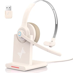 JIAMQISHI Bluetooth Wireless Headset with Mic for Work, Bluetooth 5.2, Advanced Noise Reduction Microphone, Clear Calls - Comfortable On-Ear Headphones, Applicable to PC, Laptop, Phone, Android JIAMQISHI Bluetooth Wireless Headset with Mic for Work, Bluetooth 5.2, Advanced Noise Reduction Microphone, Clear Calls - Comfortable On-Ear Headphones, Applicable to PC, Laptop, Phone, Android