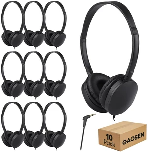 Gaosen 10 Pack Kids Headphones Bulk for School Classroom,Comfy On-Ear Headphones Class Set for Students Children Adults,Wired 3.5mm Jack(Black,10 Pack) Gaosen 10 Pack Kids Headphones Bulk for School Classroom,Comfy On-Ear Headphones Class Set for Students Children Adults,Wired 3.5mm Jack(Black,10 Pack)