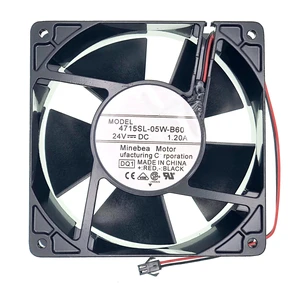 New Cooling fan for 4715SL-05W-B60 DC24V 1.2A 28.8W 12038 4700RPM,2-Wire Inverter Cooling Fan Size:120*120*38mm. New Cooling fan for 4715SL-05W-B60 DC24V 1.2A 28.8W 12038 4700RPM,2-Wire Inverter Cooling Fan Size:120*120*38mm.